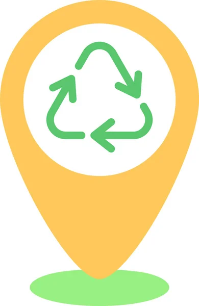 Recycling Location Direction Icon — 图库矢量图片