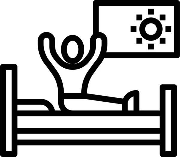 Despertar Icono Cama — Vector de stock