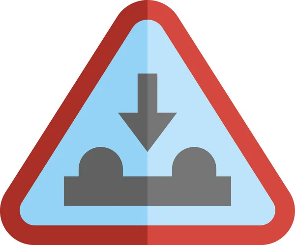Schlagloch Verkehrszeichensymbol — Stockvektor