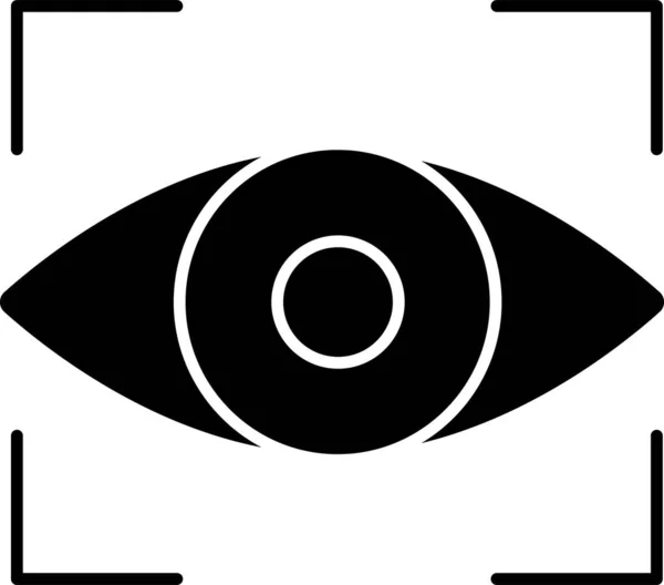 Biometrická Oční Optická Ikona Pevném Stylu — Stockový vektor