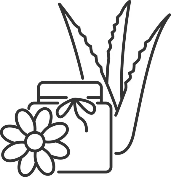 Aloe Kosmetické Bylinné Ikony — Stockový vektor