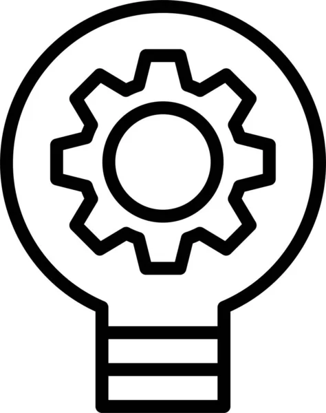 Icône Idée Engrenage Ampoule Dans Style Outline — Image vectorielle