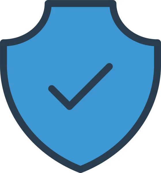 Check Protect Security Icon Filled Outline Style — Stock Vector