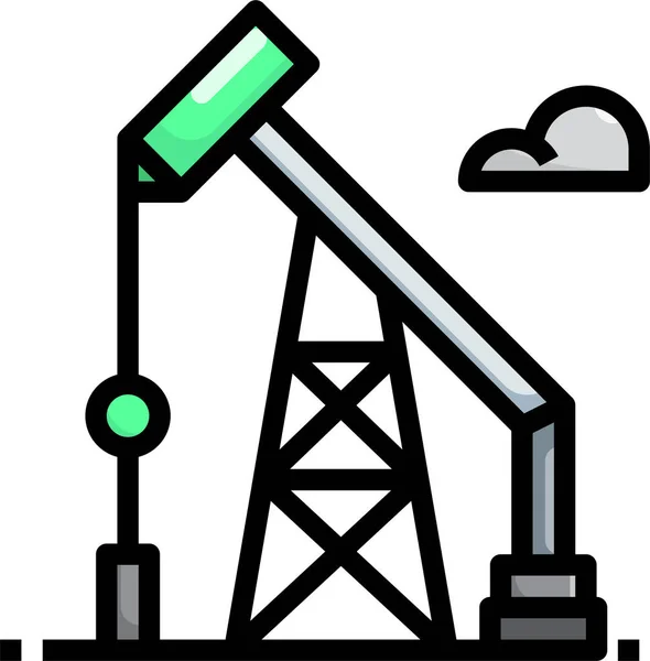 Industrie Olie Macht Icoon — Stockvector