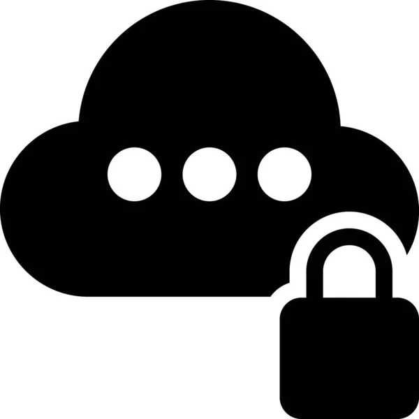 Cloud Lock Bescherming Pictogram Solid Stijl — Stockvector