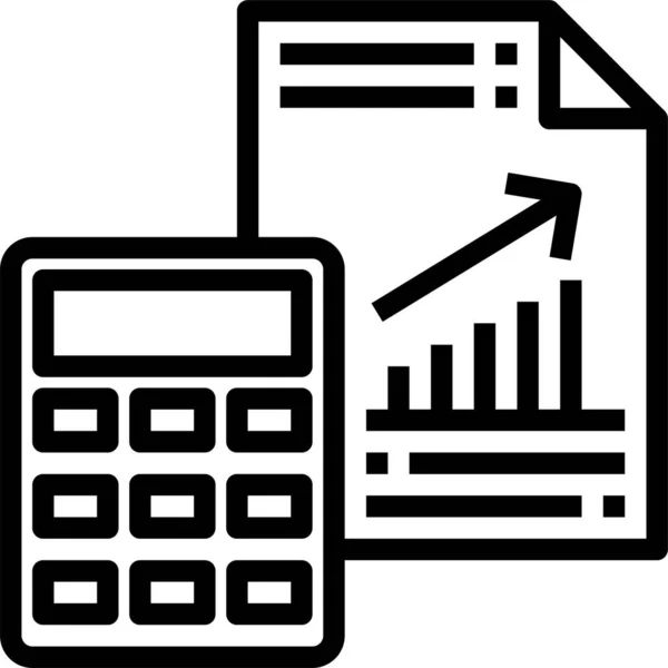 Calcolatrice Matematica Icona Stile Contorno — Vettoriale Stock