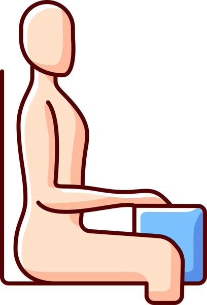Posture Dos Santé Assis Icône — Image vectorielle