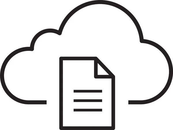 Cloud Computing Icono Datos Almacenamiento Nube Estilo Esquema — Archivo Imágenes Vectoriales