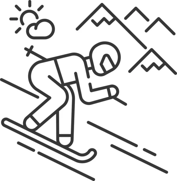 Extrême Tourisme Station Ski Icône Ski — Image vectorielle