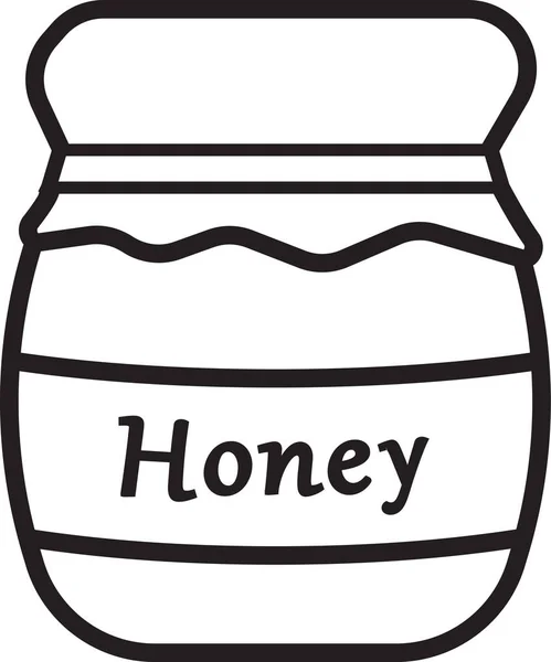 Umrisssymbol Für Honiggläser Umrissstil — Stockvektor