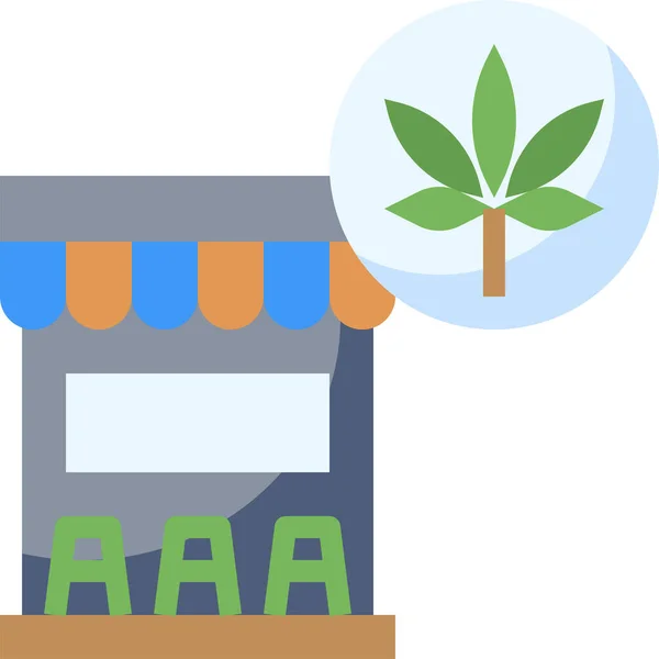 Kannabisz Gyógyszerek Egészségügyi Ikon Lapos Stílusban — Stock Vector