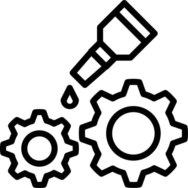 Cogwheel Garage Repairing Icon Outline Style — Stock Vector