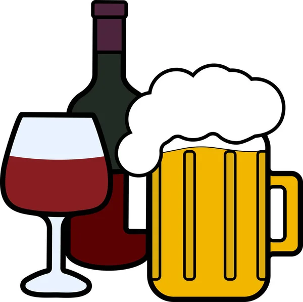Alcohol Bar Drink Icon Filled Outline Style — Stock Vector