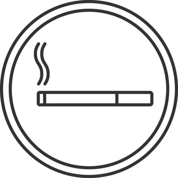 Plocha Cigaret Ikona Cigarety Obrysovém Stylu — Stockový vektor