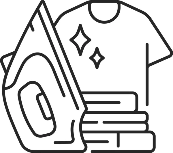 Σιδέρωμα Ρούχα Ρούχα Πλύσιμο Εικονίδιο Στυλ Περίγραμμα — Διανυσματικό Αρχείο