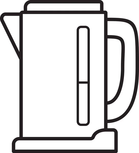 Electric Kettle Pot Icon Outline Style — Stock Vector