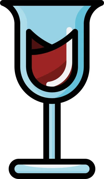 Copa Vino Icono Navidad Categoría Navidad — Vector de stock