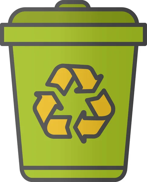 Bin Can Garbage Icon Filled Outline Style — Stock Vector