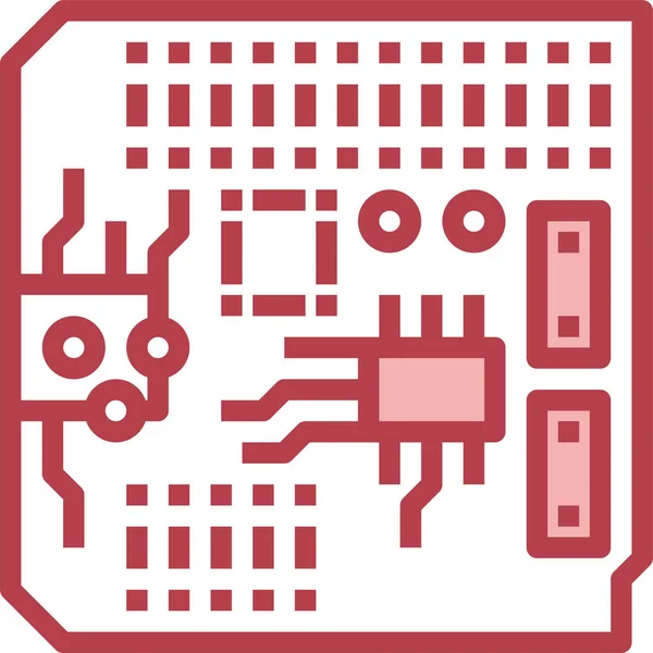 Component Computer Elektronica Icoon Gevulde Outline Stijl — Stockvector