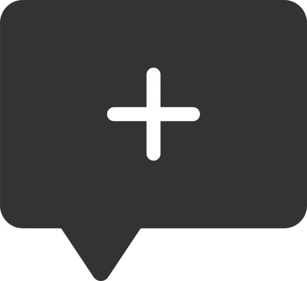 Chat Nachrichten Symbol Solidem Stil Hinzufügen — Stockvektor