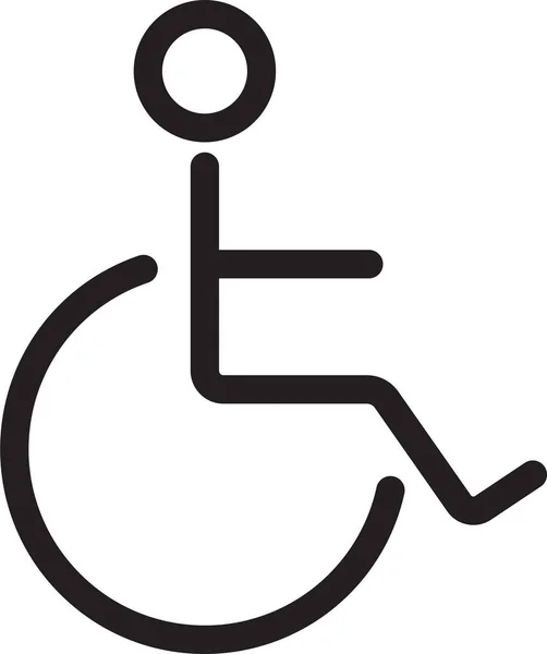 Chair Cripple Disabled Icon Outline Style — Stock Vector