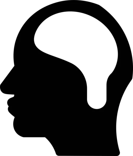 Brain Head Headache Icon Solid Style — 图库矢量图片