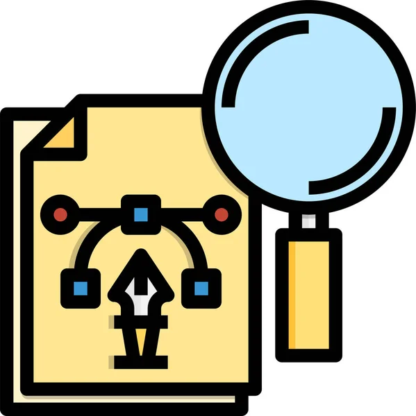 Research Search Market Icon Filled Outline Style — Stock Vector