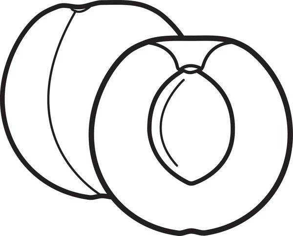 Иконка Контура Фруктов Абрикоса Стиле Наброска — стоковый вектор