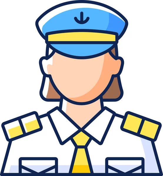 Personnel Avatar Officier Icône — Image vectorielle