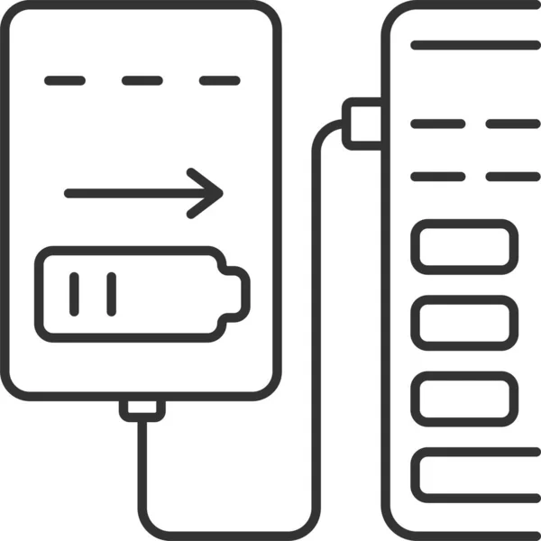 Banco Energía Recarga Usb Icono — Vector de stock