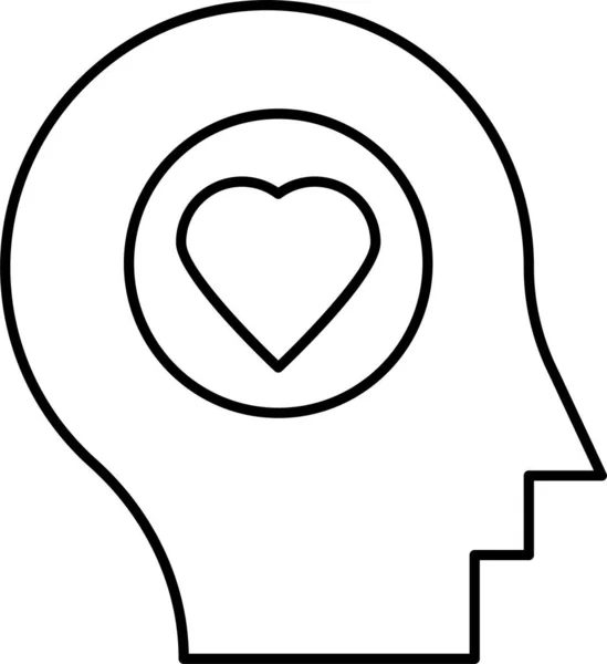 Głowa Serce Umysł Ikona Miłość Romans Kategorii — Wektor stockowy