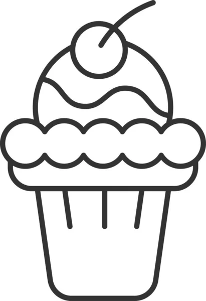 Eisbecher Dessertsymbol Umriss Stil — Stockvektor