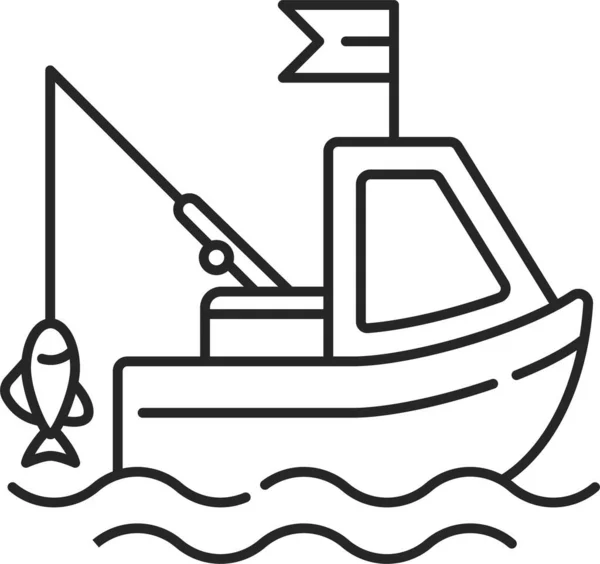Fischfang Ikone — Stockvektor
