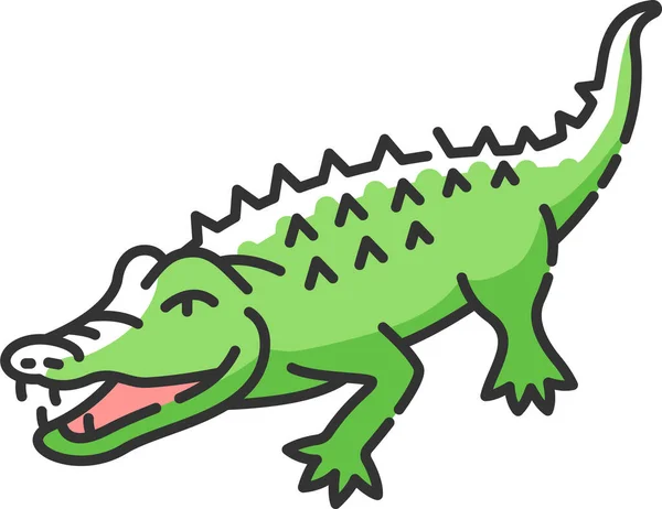 Icône Crocodile Crocodile Alligator Icône — Image vectorielle