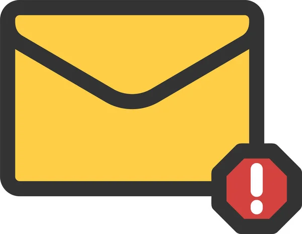 Bloque Bloqueado Icono Correo Estilo Contorno Lleno — Vector de stock