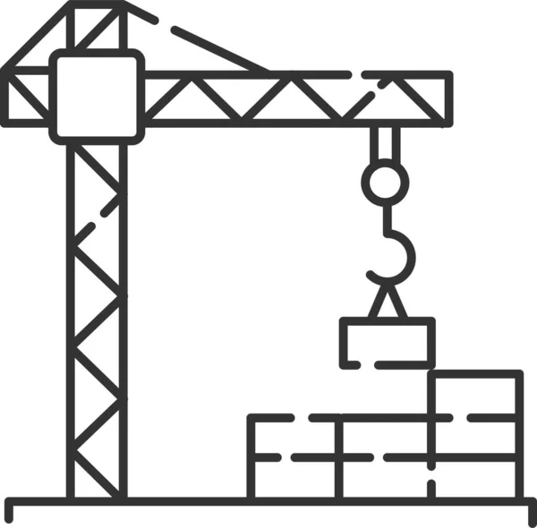 Ikon Situs Konstruksi Bangunan - Stok Vektor