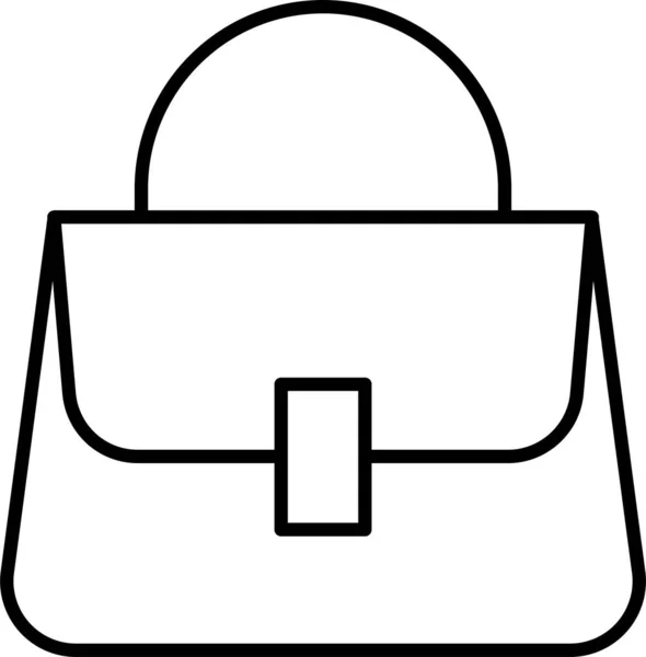 Mode Handtas Tas Pictogram Omtrek Stijl — Stockvector