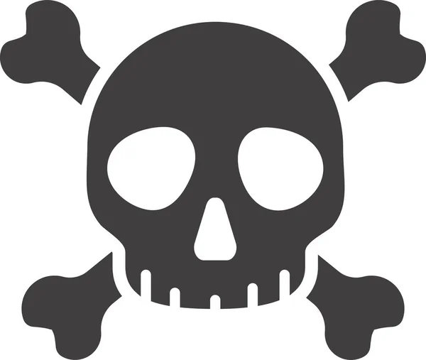 Crossbones Ícone Morte Perigo Estilo Sólido —  Vetores de Stock