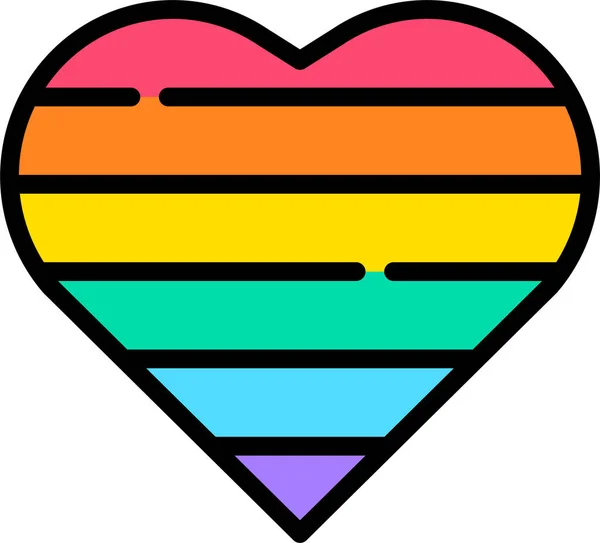 Corazón Amor Lgbt Icono Estilo Contorno Lleno — Vector de stock