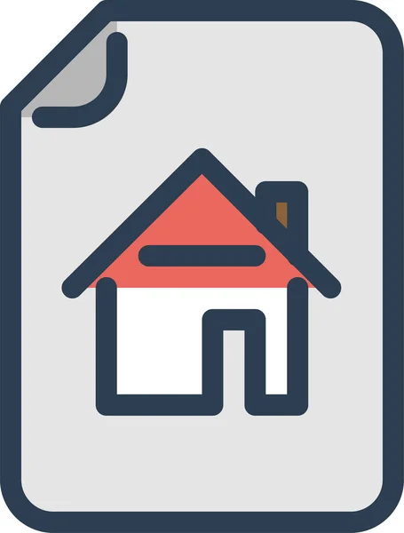Contract Document Home Rent Icon Filled Outline Style — 图库矢量图片