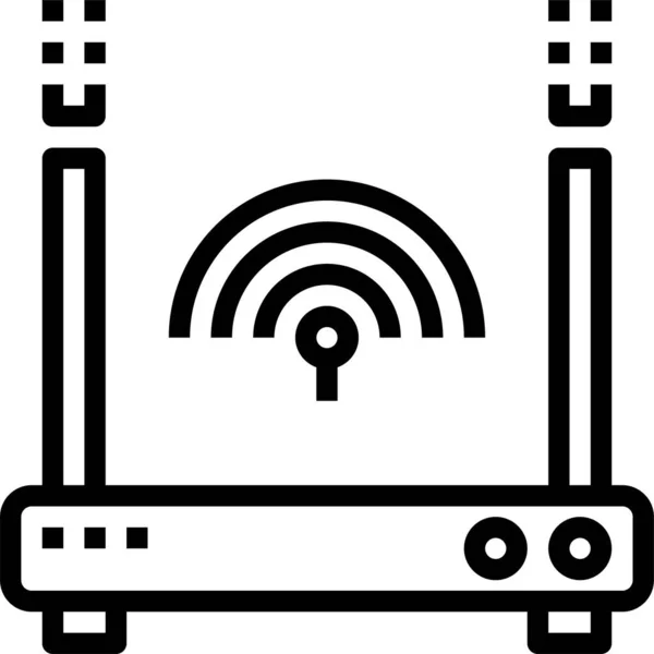 Conexión Conectividad Routercommunications Icono Estilo Esquema — Vector de stock
