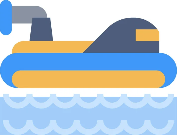 Barca Hovercraft Nave Icona Stile Contorno — Vettoriale Stock