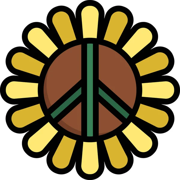 Flower Hippies Nature Icon — Stock Vector