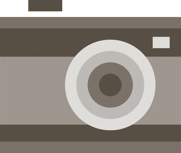 Caméra Photographie Documentaire Icône Style Plat — Image vectorielle
