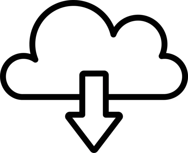 Nube Base Datos Icono Descarga Estilo Esquema — Vector de stock