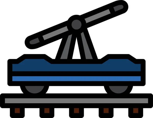 Εικονίδιο Σιδηροδρομικής Μεταφοράς Χειροκίνητων Οχημάτων — Διανυσματικό Αρχείο