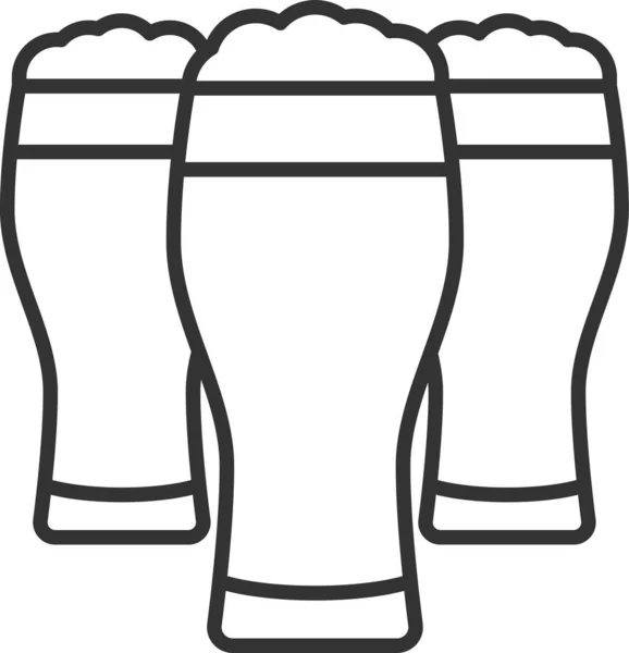 Αλκοόλ Μπύρα Ποτό Εικονίδιο Στο Περίγραμμα Στυλ — Διανυσματικό Αρχείο