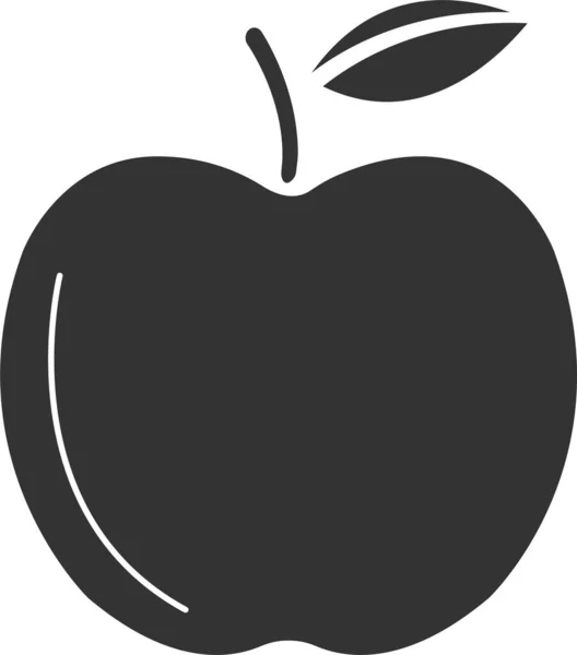 Apfelfrüchte Solide Ikone Soliden Stil — Stockvektor