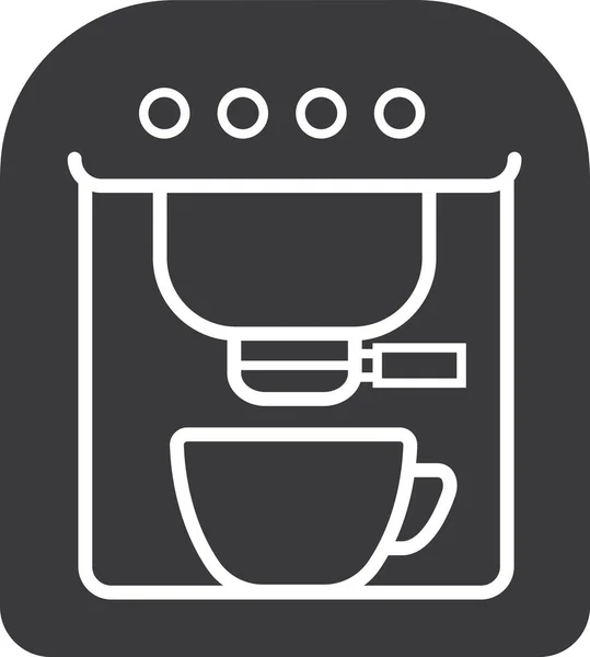 Koffiezetapparaat Afzuigkap Pictogram Massieve Stijl — Stockvector