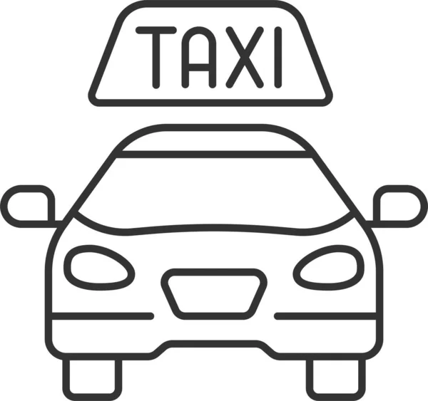 Servizio Taxi Urbano Auto Icona Stile Contorno — Vettoriale Stock